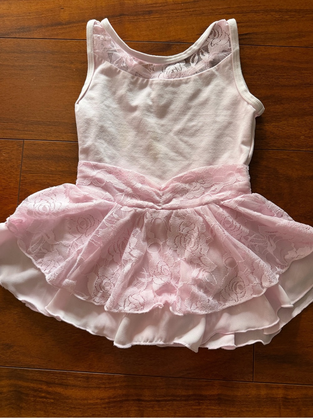 Girls' Lace Yoke Tank Chemise - Light Pink Size 2-4 - Picture 4 of 10